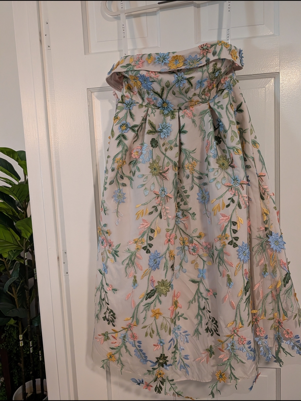 NWT Azazie Evangeline Junior Formal Dress Blush Garden Floral Custom Fits 4/6 - Picture 13 of 15